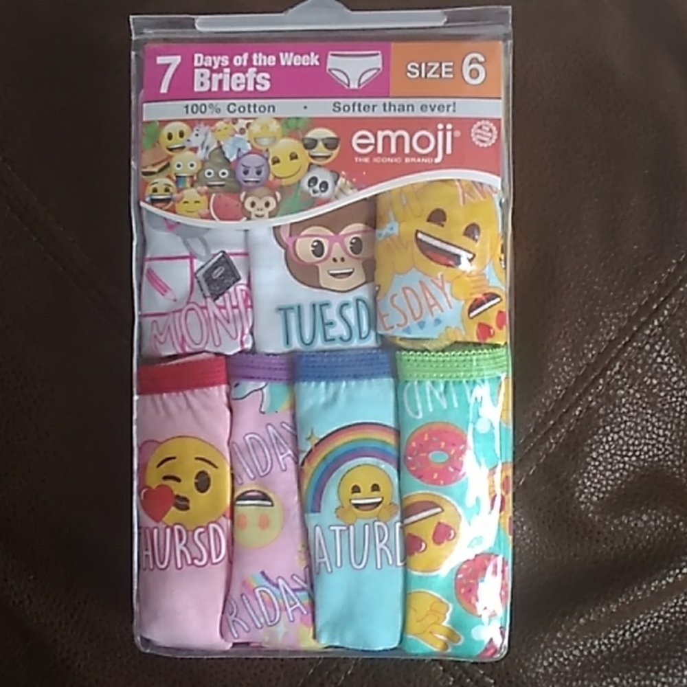 Little Girl's 7Day A Week Emoji Panties